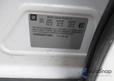 2015 Buick Lacrosse Premium I z USA, uszkodzony, nr VIN 1G4GD5G32FF144084